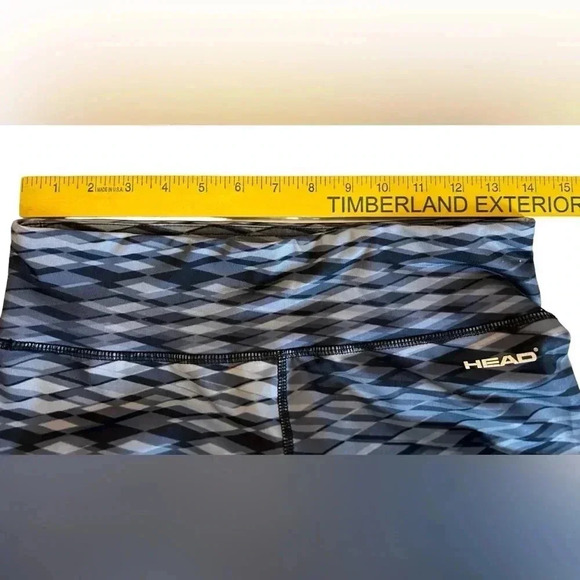 Head Women’s Tight Fit Leggings Geometric Patterned Blue Gray Size Medium EUC - Picture 9 of 13